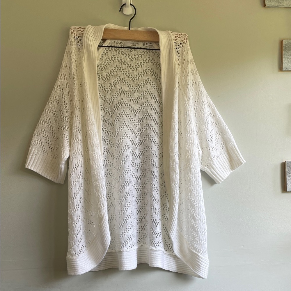 Elegant White Open-Front Sweater